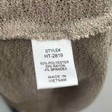 Zenana Women's Size L/XL Tan Textured Short Sleeve Shirt