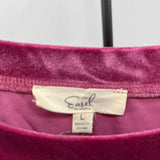 Easel Women's Size L Magenta Velvet Long Sleeve Shirt