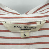 Max Studio Women's Size L White Stripe Long Sleeve Shirt