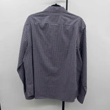 Untuckit Men's Size L Blue Checkered Long Sleeve Shirt