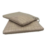 NWT FRENCH CONNECTION Beige Natural Croc-Embossed Wristlet Pouches