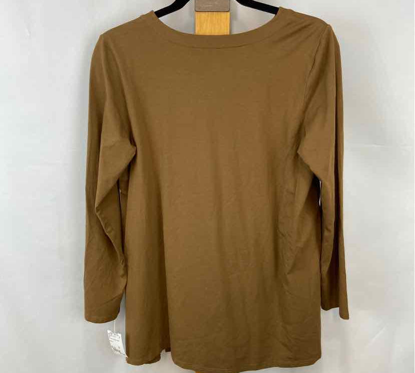 JJill Women's Size M Brown Solid Long Sleeve Shirt