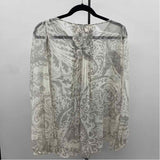 CABI Women's Size M Gray Paisley Long Sleeve Shirt
