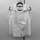 Talbots Women's Size XLP White Solid Sleeveless Shirt