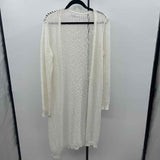 Sage Women's Size M White Open Weave Cardigan