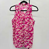 Banana Republic Women's Size S Magenta Birds Sleeveless Shirt