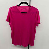 J Crew Women's Size L Fuschia Solid Short Sleeve Shirt