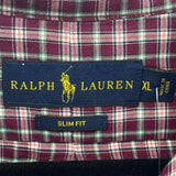 Ralph Lauren Men's Size XL Burgundy Plaid Long Sleeve Shirt