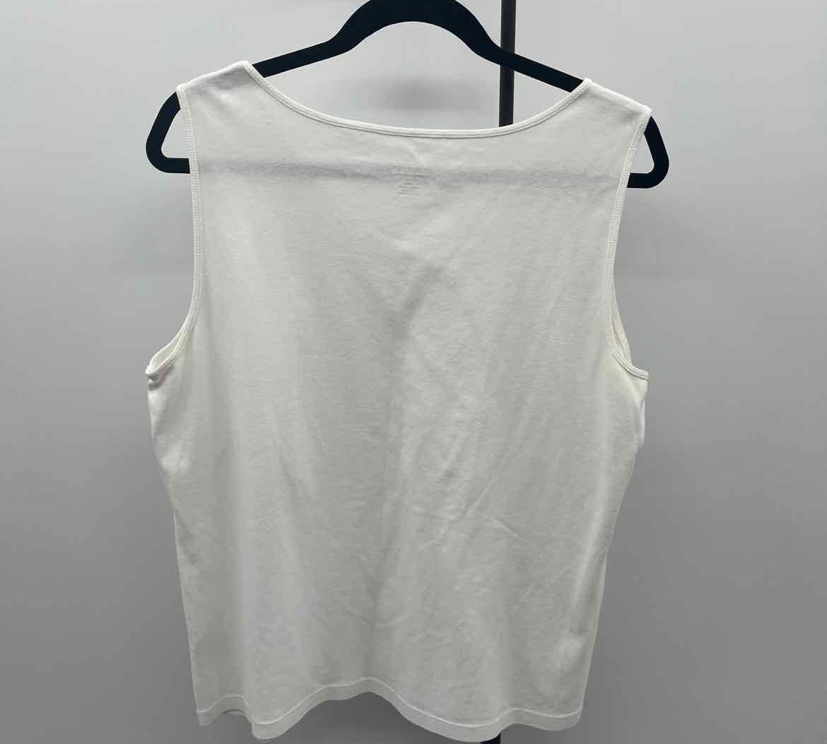 Chico's Women's Size XL White Solid Sleeveless Shirt