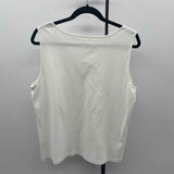 Chico's Women's Size XL White Solid Sleeveless Shirt