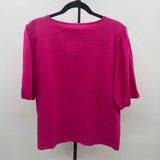 Talbots Women's Size XLP Fuschia Textured Short Sleeve Shirt