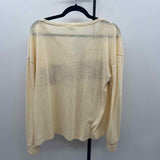 Hem & Thread Women's Size M Ivory Plaid Long Sleeve Shirt