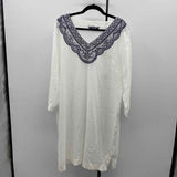 Lands End Women's Size LT White Embroidered Coverup