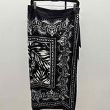 Rachel Zoe Women's Size 10 Black Tapestry Skirt