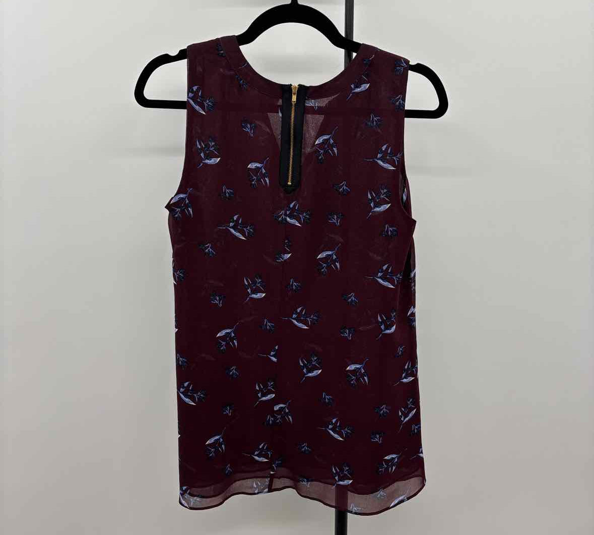 CABI Women's Size S Purple Floral Sleeveless Shirt