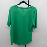 Chico's Women's Size L Green Heathered Short Sleeve Shirt