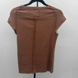 We the Free Junior's Size XL Brown Ribbed Short Sleeve Shirt