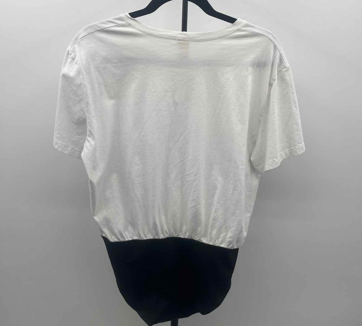 Smash + Tess Women's Size M White Solid Short Sleeve Shirt