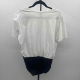 Smash + Tess Women's Size M White Solid Short Sleeve Shirt