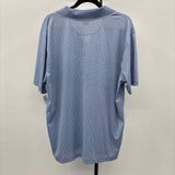 Hickey Freeman Men's Size XL Blue Polyester/Spandex Geometric Short Sleeve Shirt