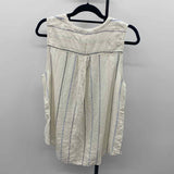 C&C California Women's Size L White Stripe Sleeveless Shirt