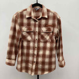 Simply Southern Women's Size S Brown Plaid Long Sleeve Shirt