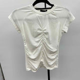 Sanctuary Women's Size S White Solid Short Sleeve Shirt