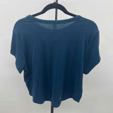 Old Navy Junior's Size XL Blue Ribbed Short Sleeve Shirt