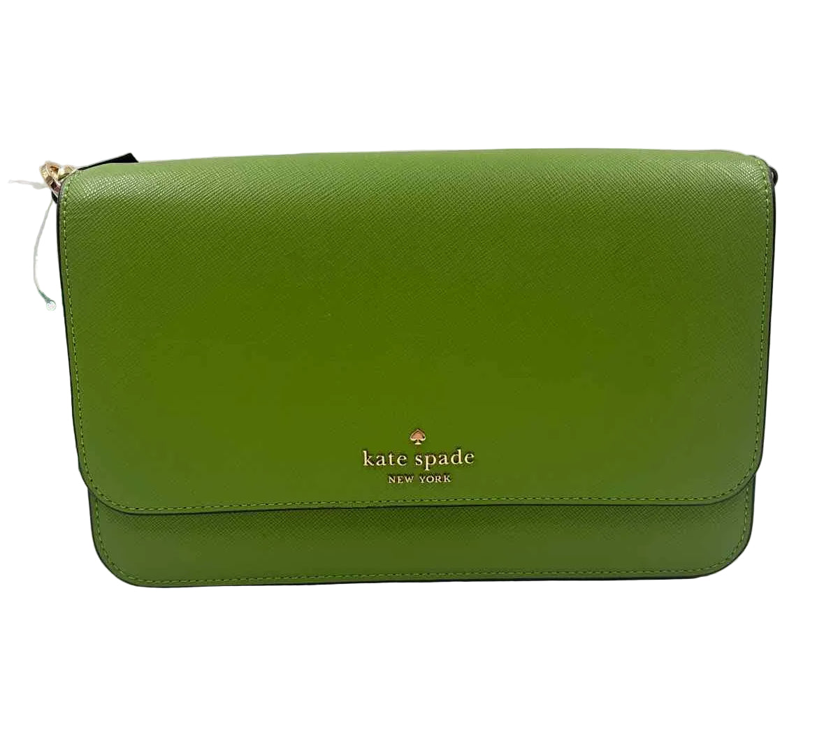 NWT KATE SPADE NY Green Saffiano Leather MADISON FLAP Clutch Shoulder/Crossbody Purse