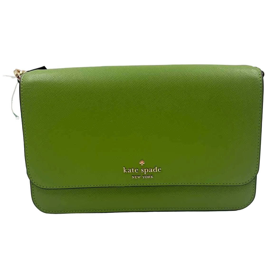 NWT KATE SPADE NY Green Saffiano Leather MADISON FLAP Clutch Shoulder/Crossbody Purse