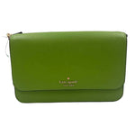 NWT KATE SPADE NY Green Saffiano Leather MADISON FLAP Clutch Shoulder/Crossbody Purse