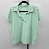 Lands End Women's Size L Mint Solid Short Sleeve Shirt