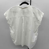 Chico's Women's Size M White Solid Short Sleeve Shirt