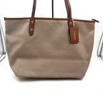 Back COACH Khaki Nylon Canvas & Brown Leather SAWYER Tote Bag Purse