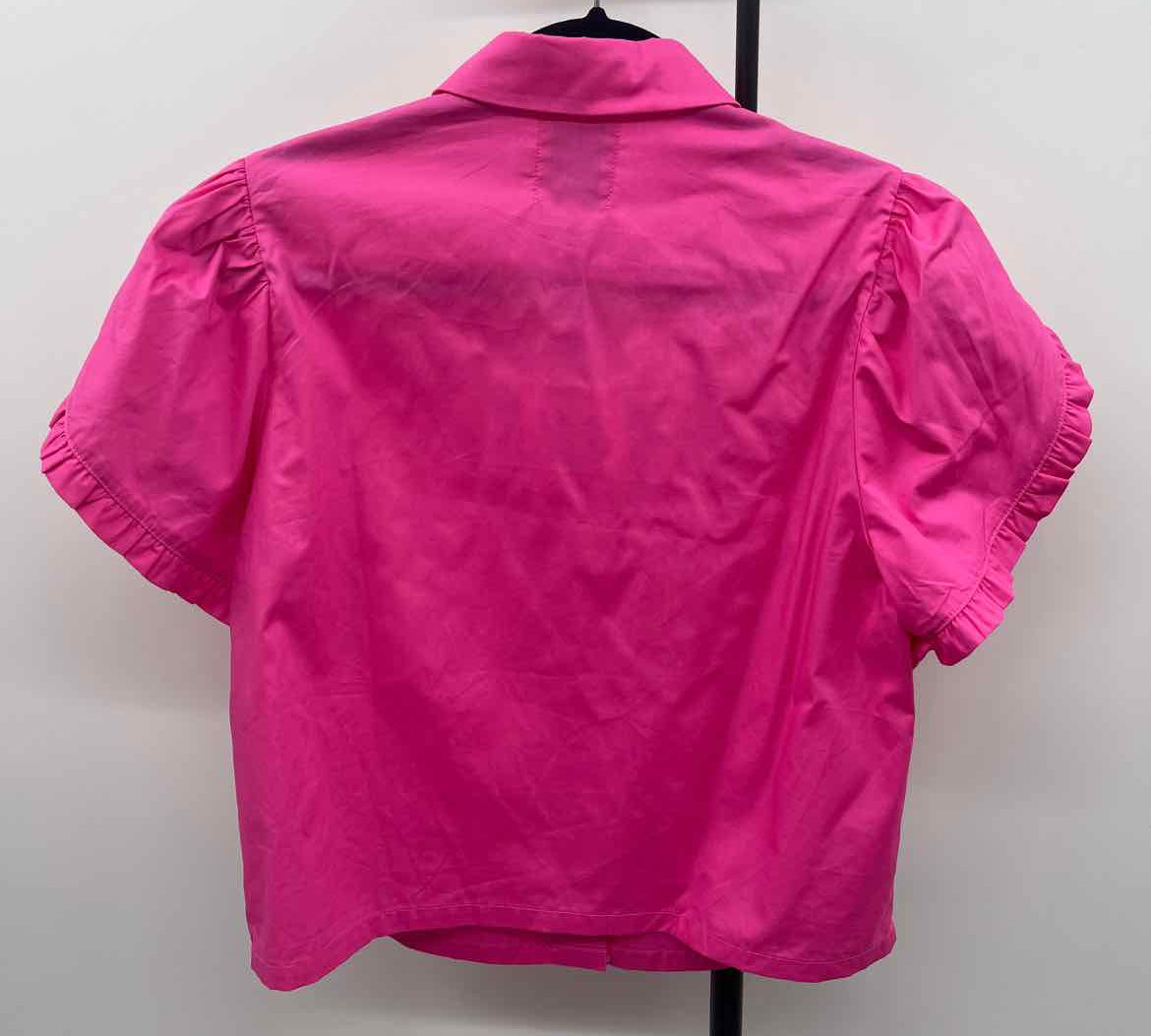 Lili Sidonio Women's Size M Pink Solid Short Sleeve Shirt