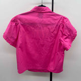 Lili Sidonio Women's Size M Pink Solid Short Sleeve Shirt