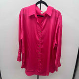 entro Women's Size XL Fuschia Solid Long Sleeve Shirt