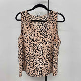 Nine West Women's Size XL Blush Animal Print Sleeveless Shirt