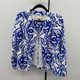 Chico's Women's Size M Royal Blue Damask Jacket
