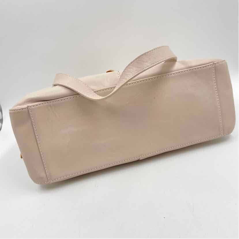 Bottom RADLEY LONDON Women's Cream Leather Double Handled Shoulder Bag Purse w/Tan Tassel