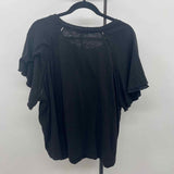 Wit & Wisdom Women's Size 2X Black Solid Short Sleeve Shirt