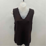 Doncaster Women's Size L Brown Solid Sleeveless Shirt