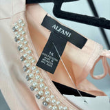 Alfani Women's Size L Blush Beaded Sleeveless Shirt
