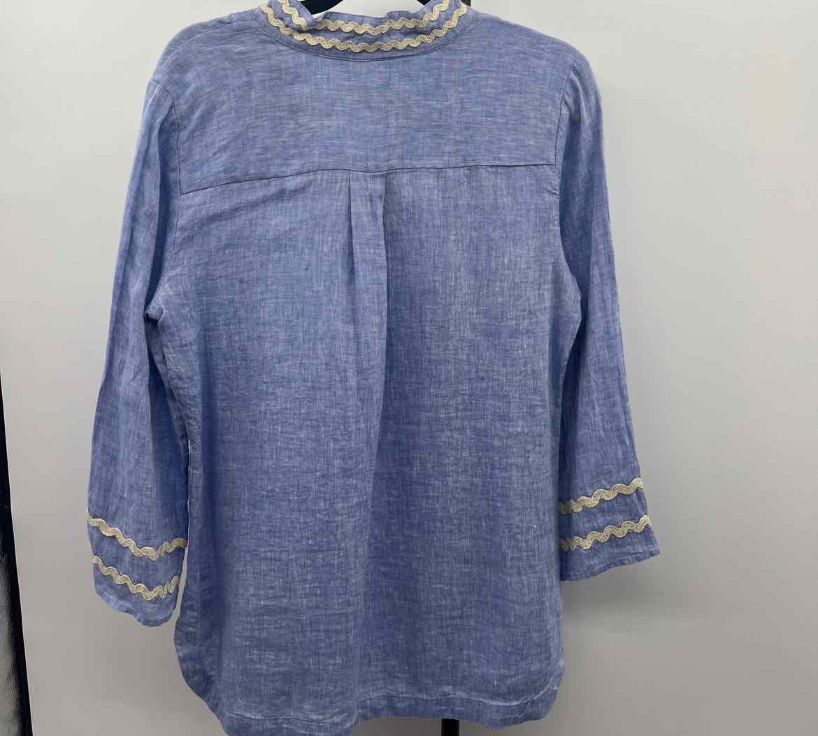 Chico's Women's Size M Blue Textured Tunic