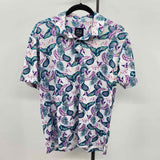 Jos A. Bank Men's Size M White Floral Short Sleeve Shirt