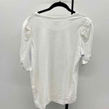 Chico's Women's Size M White Heathered Short Sleeve Shirt