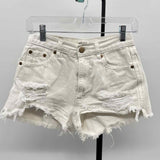 Pull&Bear Women's Size 4 White Distressed Shorts