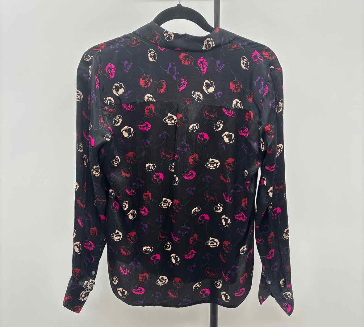 Banana Republic Women's Size XS Black Floral Long Sleeve Shirt