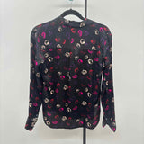 Banana Republic Women's Size XS Black Floral Long Sleeve Shirt