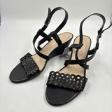 Franco Sarto Women's Shoe Size 7.5 Black Laser Cut Sandals
